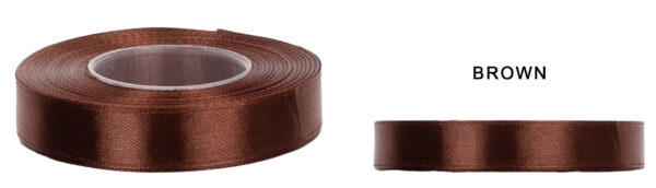 1,2 CM 32M BROWN BRĄZOWA WSTĄŻKA TASIEMKA SATYNA ATŁAS
