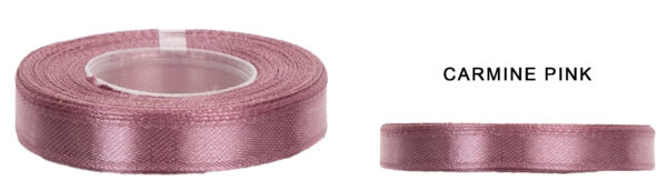 1,2 CM 32M CARMINE PINK RÓŻOWA WSTĄŻKA TASIEMKA SATYNA ATŁAS