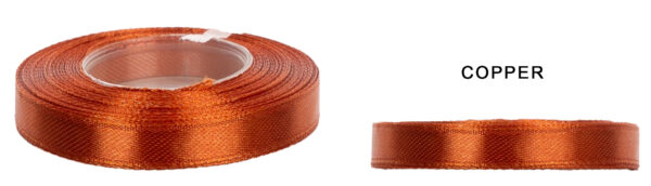 1,2 CM 32M COPPER KOLOR MIEDZI WSTĄŻKA TASIEMKA SATYNA ATŁAS