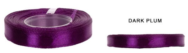 1 CM 32M DARK PLUM FIOLETOWA WSTĄŻKA TASIEMKA SATYNA ATŁAS