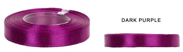 1 CM 32M DARK PURPLE FIOLETOWA WSTĄŻKA TASIEMKA SATYNA ATŁAS