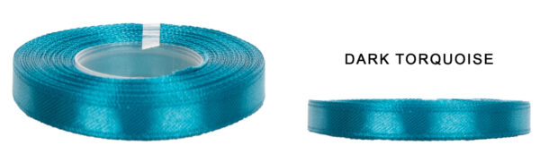 1 CM 32M DARK TURQUOISE TURKUSOWA WSTĄŻKA TASIEMKA SATYNA ATŁAS
