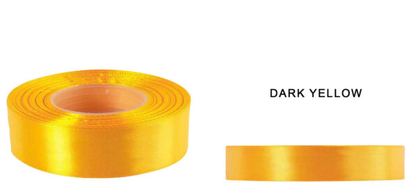 1 CM 32M DARK YELLOW ŻÓŁTA WSTĄŻKA TASIEMKA SATYNA ATŁAS