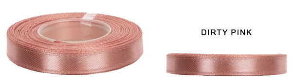 1 CM 32M DIRTY PINK RÓŻOWA WSTĄŻKA TASIEMKA SATYNA ATŁAS