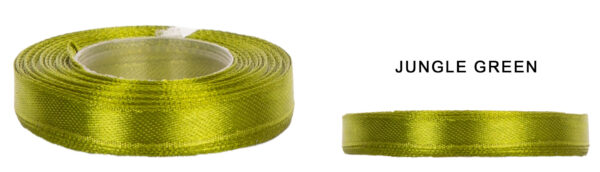 1 CM 32M JUNGLE GREEN ZIELONA WSTĄŻKA TASIEMKA SATYNA ATŁAS