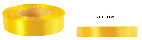 2,5 CM 32M YELLOW ŻÓŁTA WSTĄŻKA TASIEMKA SATYNA ATŁAS
