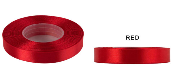 2,5 CM 32M RED CZERWONA WSTĄŻKA TASIEMKA SATYNA ATŁAS
