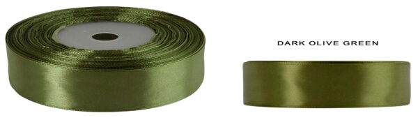 2,5 CM 32M DARK OLIVE GREEN ZIELONA OLIWKA WSTĄŻKA TASIEMKA SATYNA ATŁAS