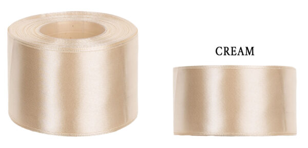 4 CM 32M CREAM KREMOWA WSTĄŻKA TASIEMKA SATYNA ATŁAS