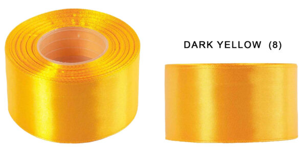 4 CM 32M DARK YELLOW ŻÓŁTA WSTĄŻKA TASIEMKA SATYNA ATŁAS
