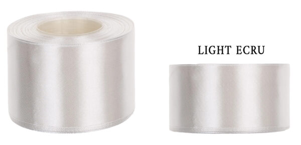 4 CM 32M LIGHT ECRU JASNY ECRU WSTĄŻKA TASIEMKA SATYNA ATŁAS