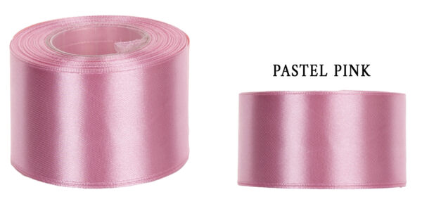 4 CM 32M PASTEL PINK JASNA RÓŻOWA WSTĄŻKA TASIEMKA SATYNA ATŁAS