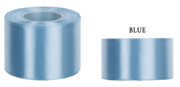 5 CM 32M BLUE NIEBIESKA WSTĄŻKA TASIEMKA SATYNA ATŁAS