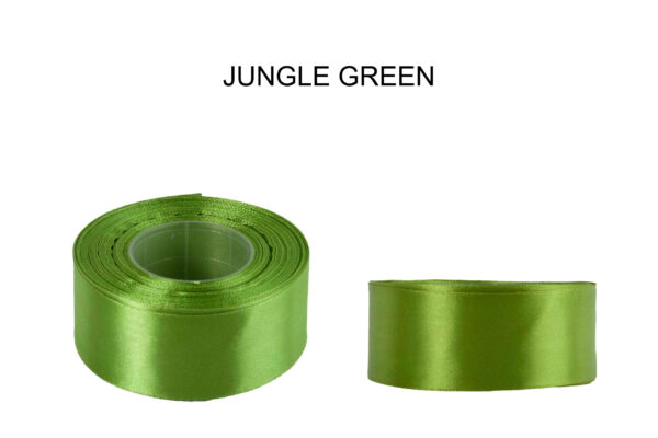 5 CM 32M JUNGLE GREEN ZIELONA WSTĄŻKA TASIEMKA SATYNA ATŁAS