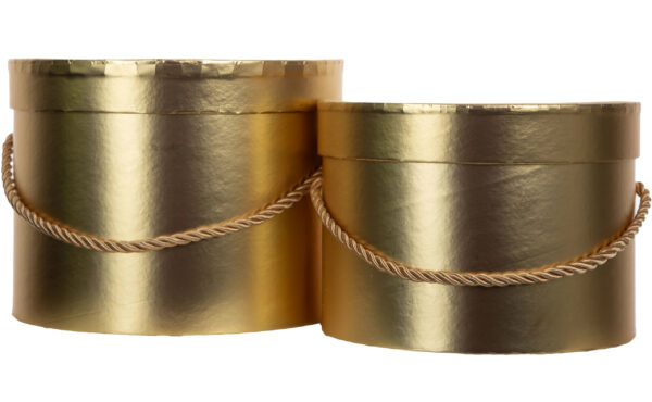 2X FLOWER BOX GOLD ZŁOTE PUDEŁKO NA KWIATY - obrazek 2