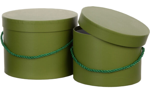 2X FLOWER BOX DK OLIVE GREEN ZIELONE PUDEŁKO NA KWIATY