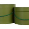 2X FLOWER BOX DK OLIVE GREEN ZIELONE PUDEŁKO NA KWIATY - obrazek 2