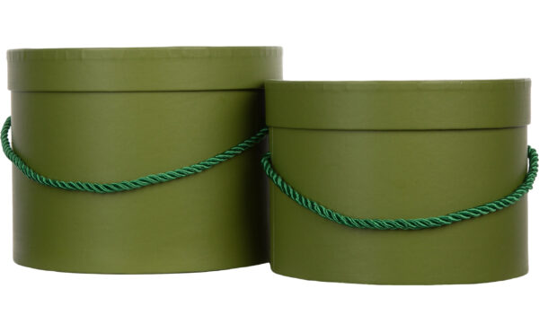 2X FLOWER BOX DK OLIVE GREEN ZIELONE PUDEŁKO NA KWIATY - obrazek 2