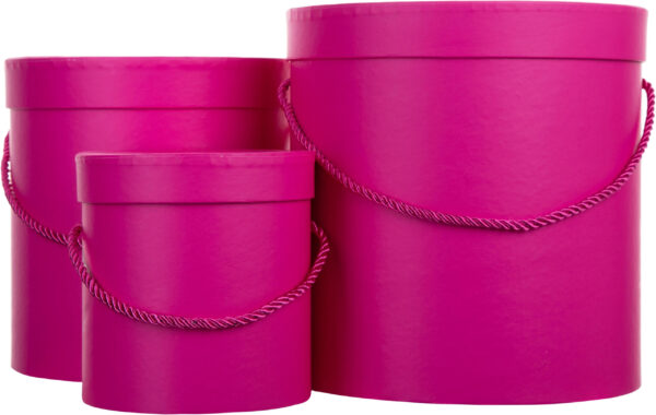 3X FLOWER BOX PUDEŁKO NA KWIATY PREZENT FUKSJA MAGENTA