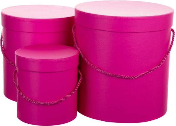 3X FLOWER BOX PUDEŁKO NA KWIATY PREZENT FUKSJA MAGENTA - obrazek 2