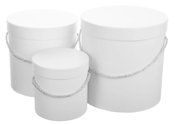 3X FLOWER BOX PUDEŁKO NA KWIATY PREZENT BIAŁY - obrazek 2