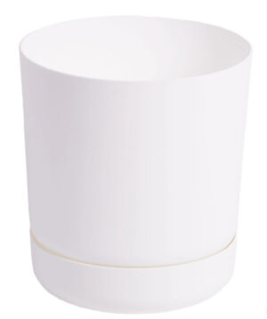 DONICZKA Z PODSTAWKĄ SATINA ŚR 13CM H 14,5CM BIAŁA