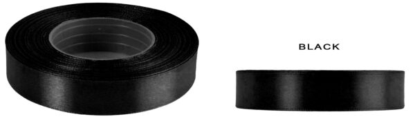 2,5 CM 32M BLACK CZARNA WSTĄŻKA TASIEMKA SATYNA ATŁAS