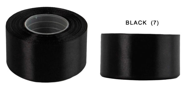 5 CM 32M BLACK CZARNA WSTĄŻKA TASIEMKA SATYNA ATŁAS