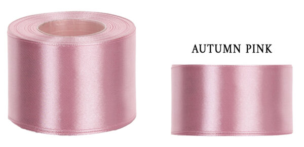5 CM 32M AUTUMN PINK RÓŻOWA WSTĄŻKA TASIEMKA SATYNA ATŁAS