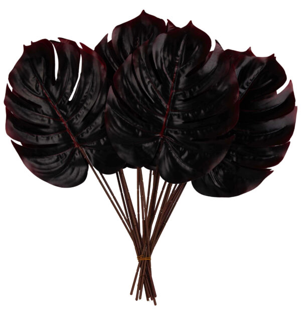 12X LIŚĆ LIŚCIE BORDO MONSTERA GAŁĄZKA DO KOMPOZYCJI 43 CM
