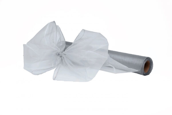 ORGANZA SREBRNA SILVER TIUL ORGANTYNA 40 CM/9Y - obrazek 4