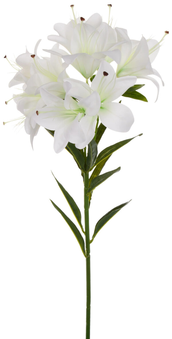 LILIA BIAŁA GAŁĄZKA KWIATY SZTUCZNE 70 CM - obrazek 2
