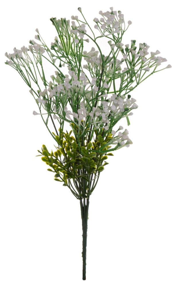 BUKIET DODATEK ZIELONY - BIAŁY 34 CM KWIATY SZTUCZNE - obrazek 2