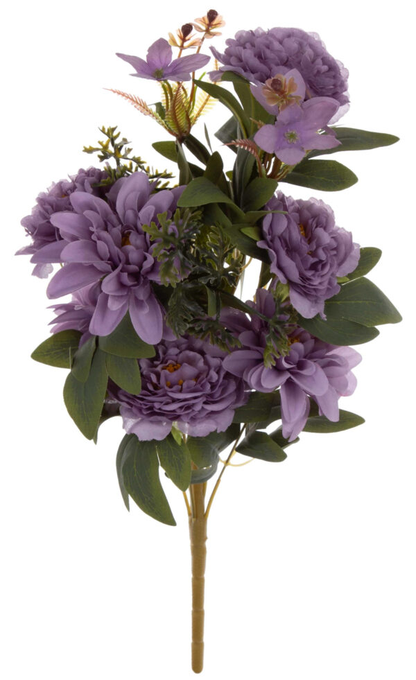 BUKIET FIOLETOWY MIESZANY DALIA GOŹDZIK KWIATY SZTUCZNE47 CM