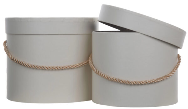 2X FLOWER BOX PUDEŁKO NA KWIATY ECRU