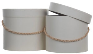 2X FLOWER BOX PUDEŁKO NA KWIATY ECRU