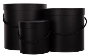 3X FLOWER BOX PUDEŁKO NA KWIATY PREZENT CZARNY BLACK