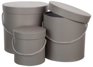 3X FLOWER BOX PUDEŁKO NA KWIATY PREZENT SZARY GRAY