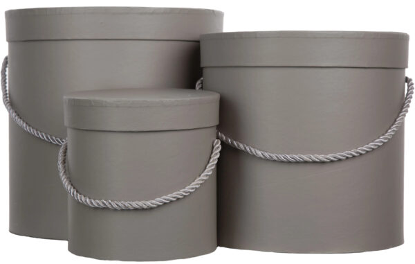 3X FLOWER BOX PUDEŁKO NA KWIATY PREZENT SZARY GRAY - obrazek 2