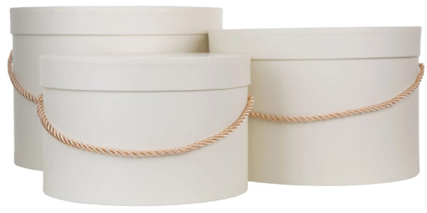 3X FLOWER BOX PUDEŁKO NA KWIATY PREZENT KREM - obrazek 2