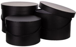 3X FLOWER BOX PUDEŁKO NA KWIATY PREZENT BLACK CZARNE