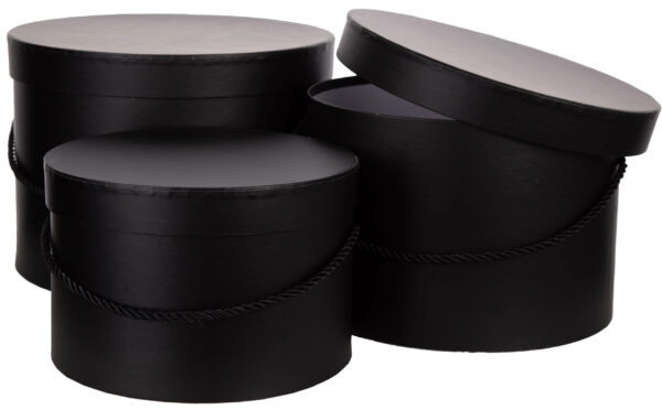 3X FLOWER BOX PUDEŁKO NA KWIATY PREZENT BLACK CZARNE