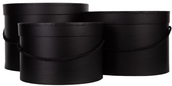 3X FLOWER BOX PUDEŁKO NA KWIATY PREZENT BLACK CZARNE - obrazek 2