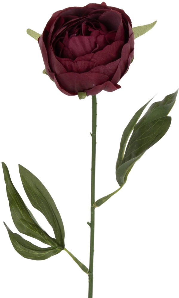 PEONIA PIWONIA BORDOWA GAŁAZKA 43 CM KWIATY SZTUCZNE - obrazek 2