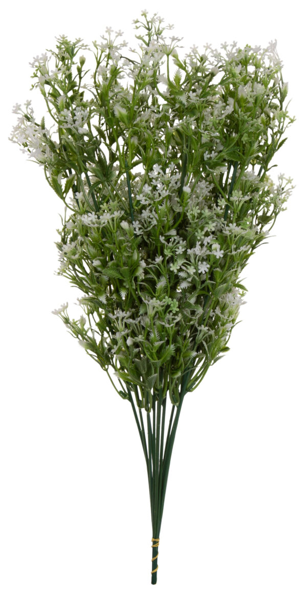 12X GAŁĄZKA ROŚLINA DODATEK SZTUCZNY BIAŁO ZIELONY 46 CM - obrazek 2