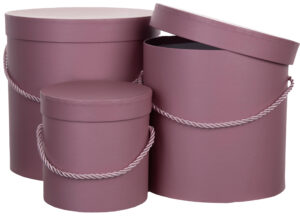 3X FLOWER BOX PUDEŁKO NA KWIATY PREZENT CARMINE PINK RÓŻ