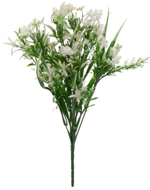 BUKIET DODATEK ZIELONY - BIAŁY 33 CM KWIATY SZTUCZNE