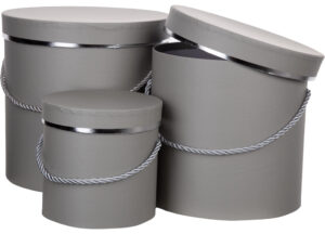 3X FLOWER BOX PUDEŁKO NA KWIATY PREZENT SZARY SREBRNY GRAY / SILVER