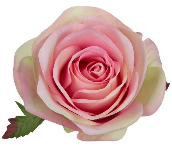 RÓŻA WYROBOWA PINK GREEN 12 SZT GŁÓWKA KWIATOWA
