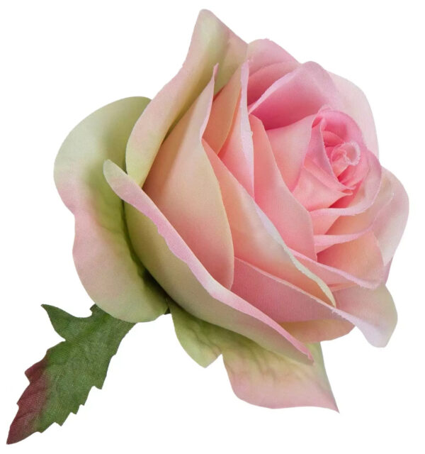 RÓŻA WYROBOWA PINK GREEN 12 SZT GŁÓWKA KWIATOWA - obrazek 2